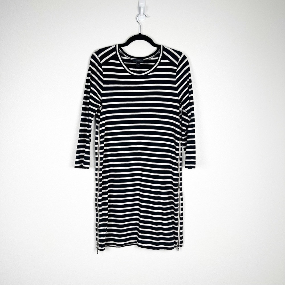 J Crew Stripes along Sleeve Dress Sz M‎